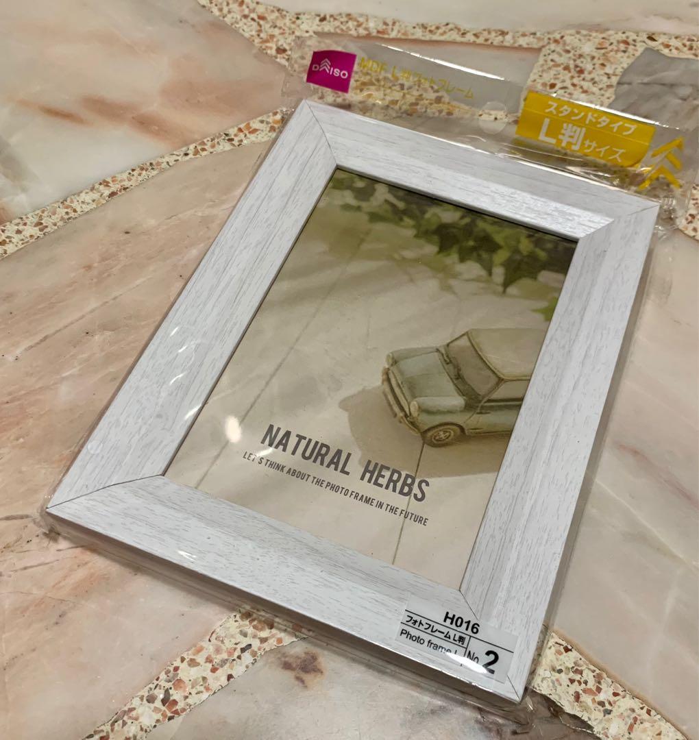 Daiso 3x5 (3R) Wooden Standing Photo Frame, Furniture & Home Living