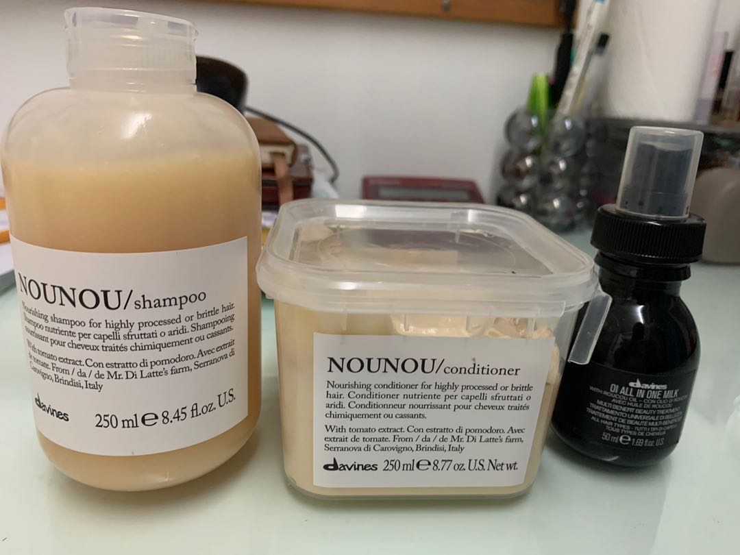 Davines Nounou shampoo and conditioner set with FREE Oi Milk, Beauty