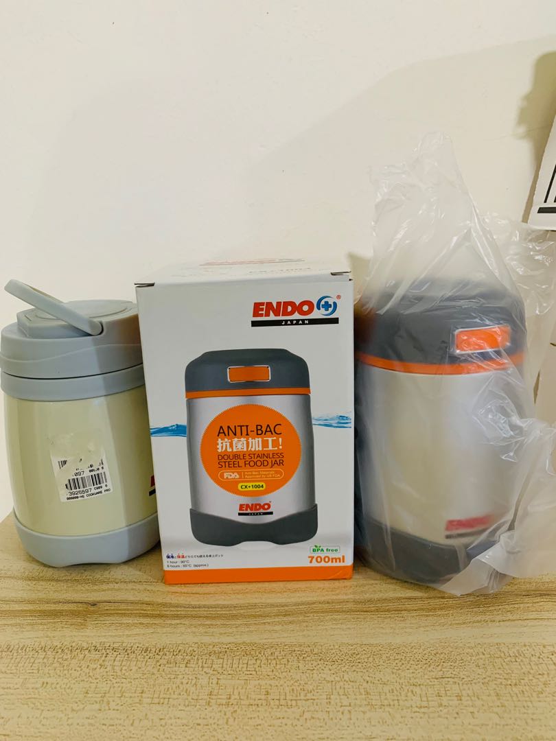 Endo stainless steel food container jar, Furniture & Home Living