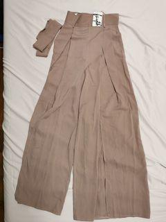 Fayth Marcella Slit Pants in Mink Size XS