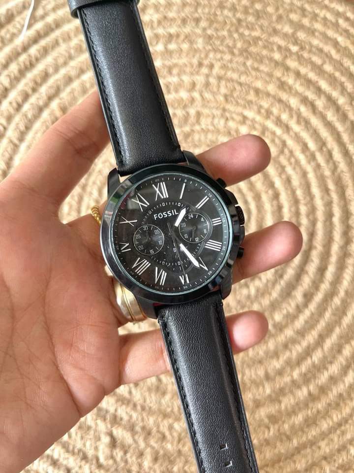 FOSSIL GRANT LEATHER BLACK AUTHENTIC 