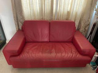 Affordable Red Leather Sofa For
