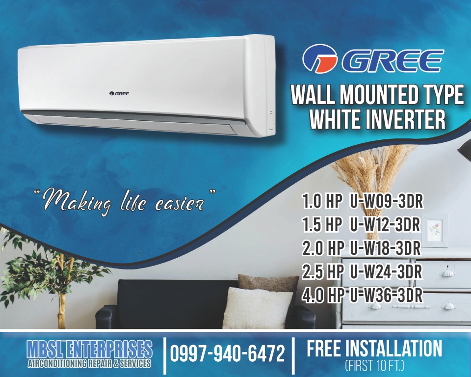 GREE SPLIT TYPE AIR CONDITIONERS "BRAND NEW WITH FREE INSTALLATION", TV