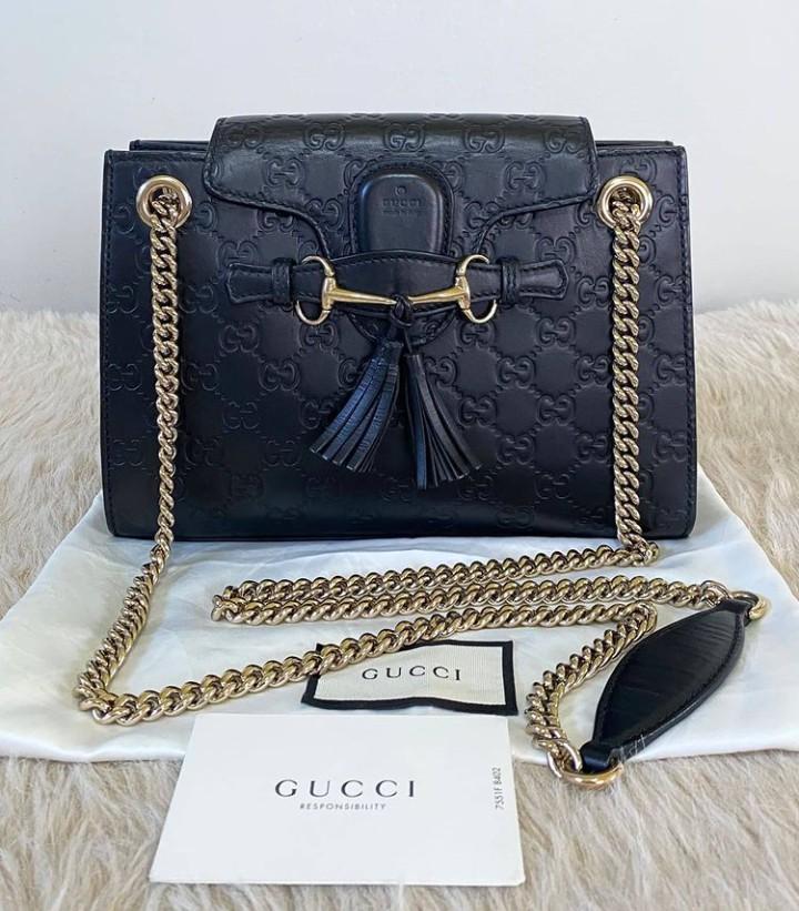 Gucci black guccissima deals