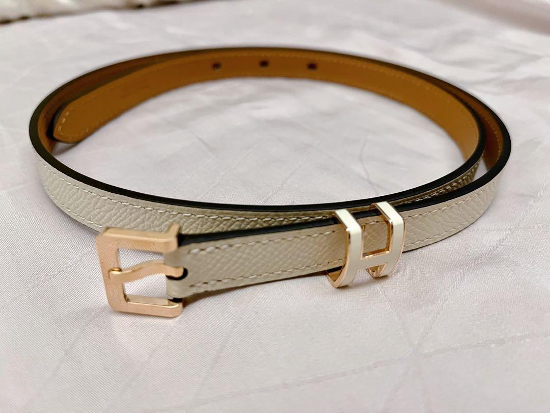 Hermes Pop H Belt Craie Rose Gold Hardware 70