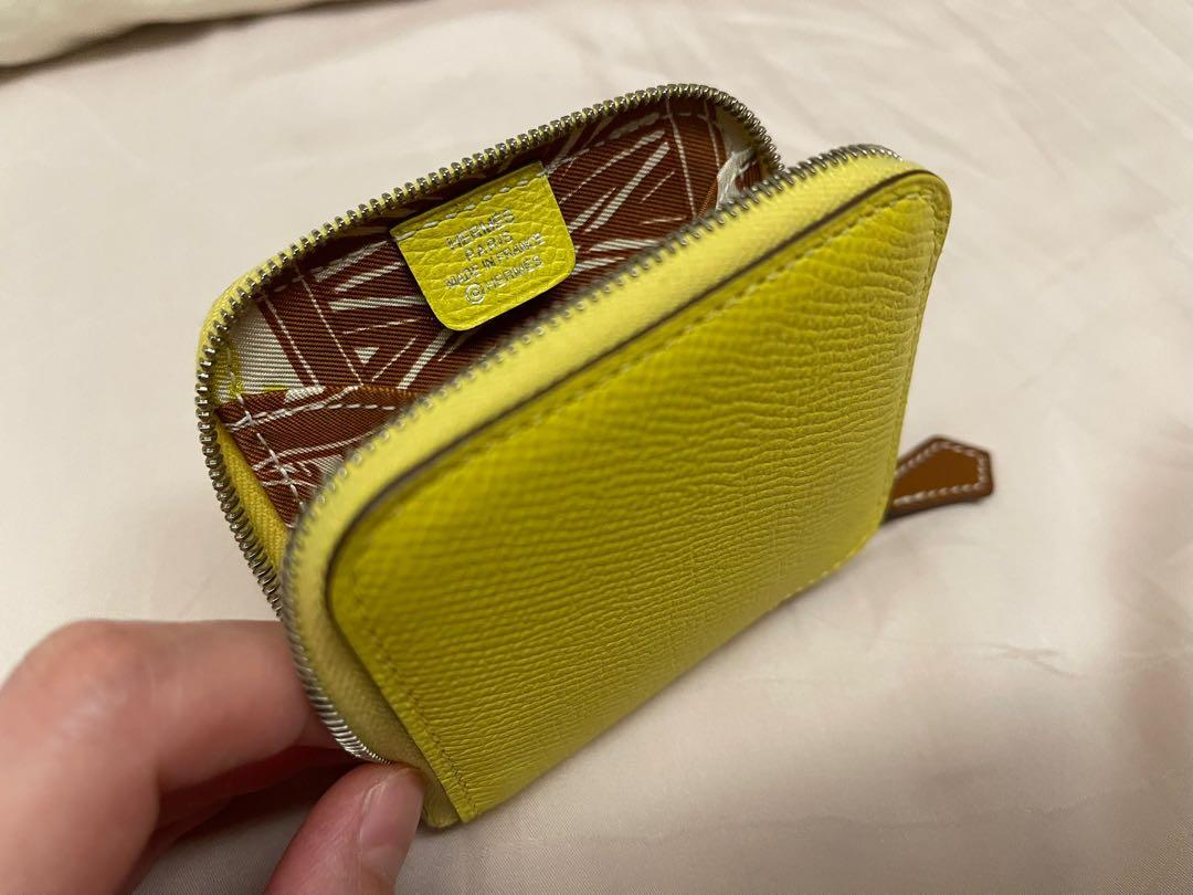 Hermes silk in change purse lime Women s Fashion Bags