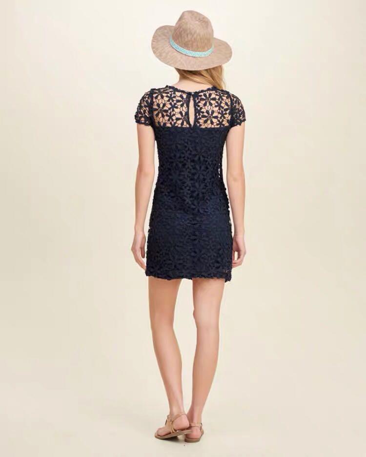 Hollister navy 2024 lace dress