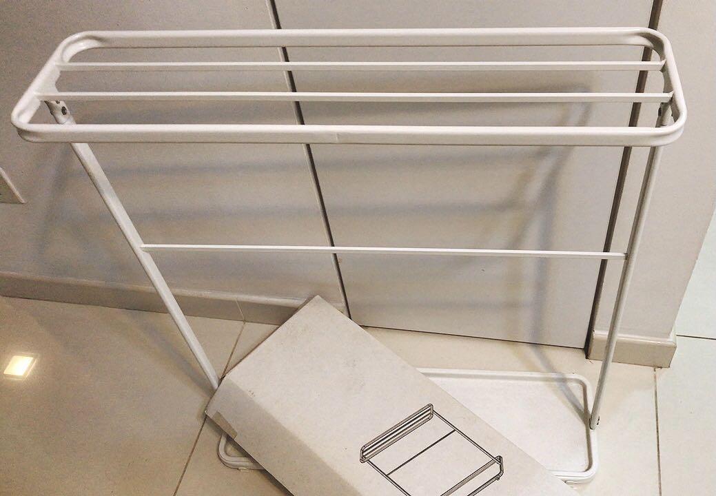 Urgent sell IKEA RASSLIG Clothes drying racket towel stand Furniture Home Living Home Improvement Organisation Clothes Drying Rack on Carousell