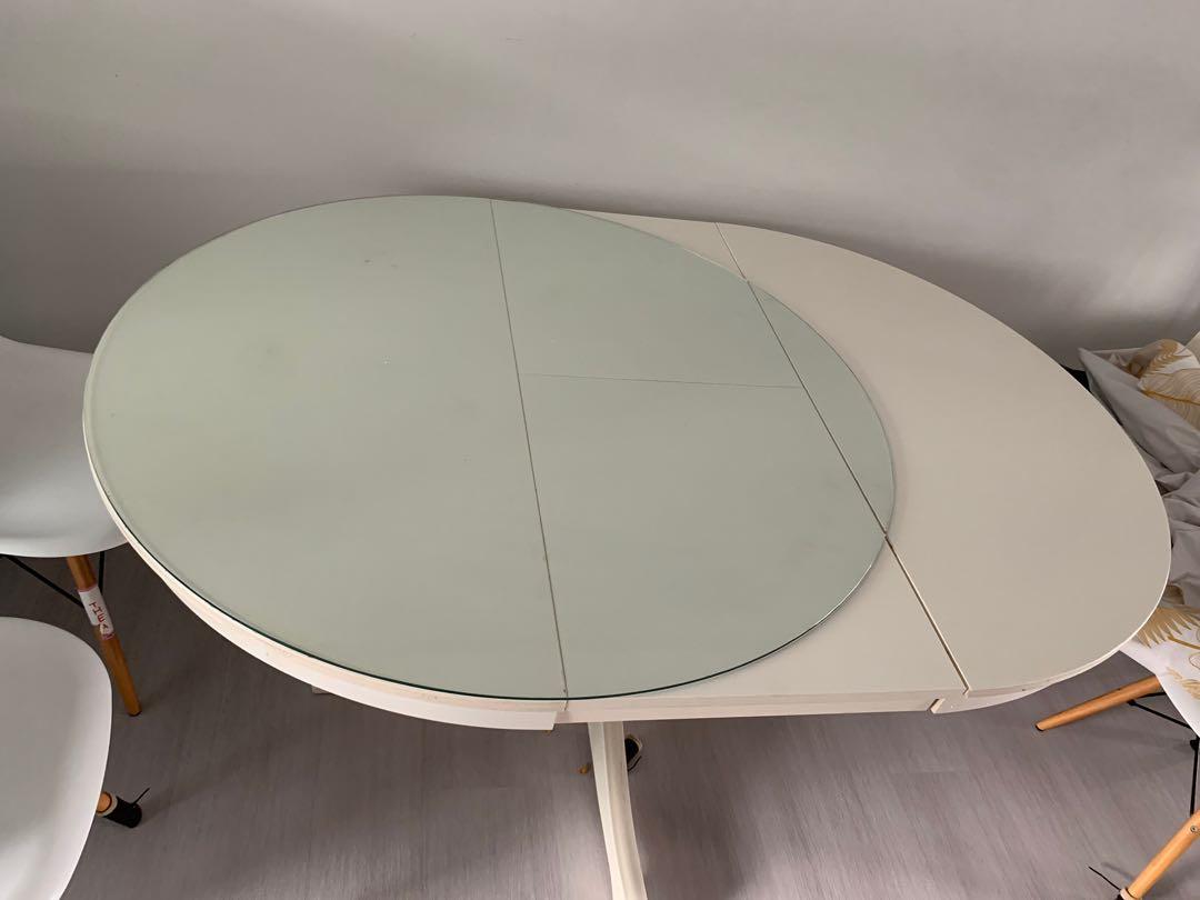 Ikea Round Table Extendable, Furniture & Home Living, Furniture