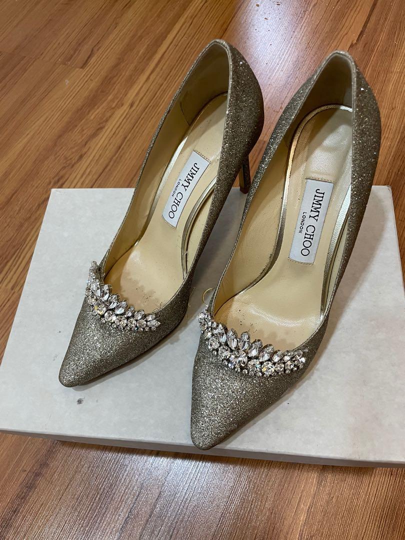Jimmy Choo Romy Heels in Platinum Ice Size 37.5 Women s Fashion Footwear Heels on Carousell