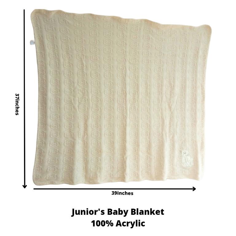 Junior's Acrylic Baby Blanket Wrap (Category: Changing Mats & Accessories) located in Dasmarinas. Submitted by fashionedge (Listing ID 1126509590, Image 3). Description: Size: 37x39 inches Material: 100% Acrylic Brand: Junior Made: Portugal Soft, Strechable and Comfy Condition: 10/10 Gifted to us but not used Notice: All Items are in good condition, re-worked, cleaned and washed. If there's a flaws I will indicate in the descriptions. Still manag