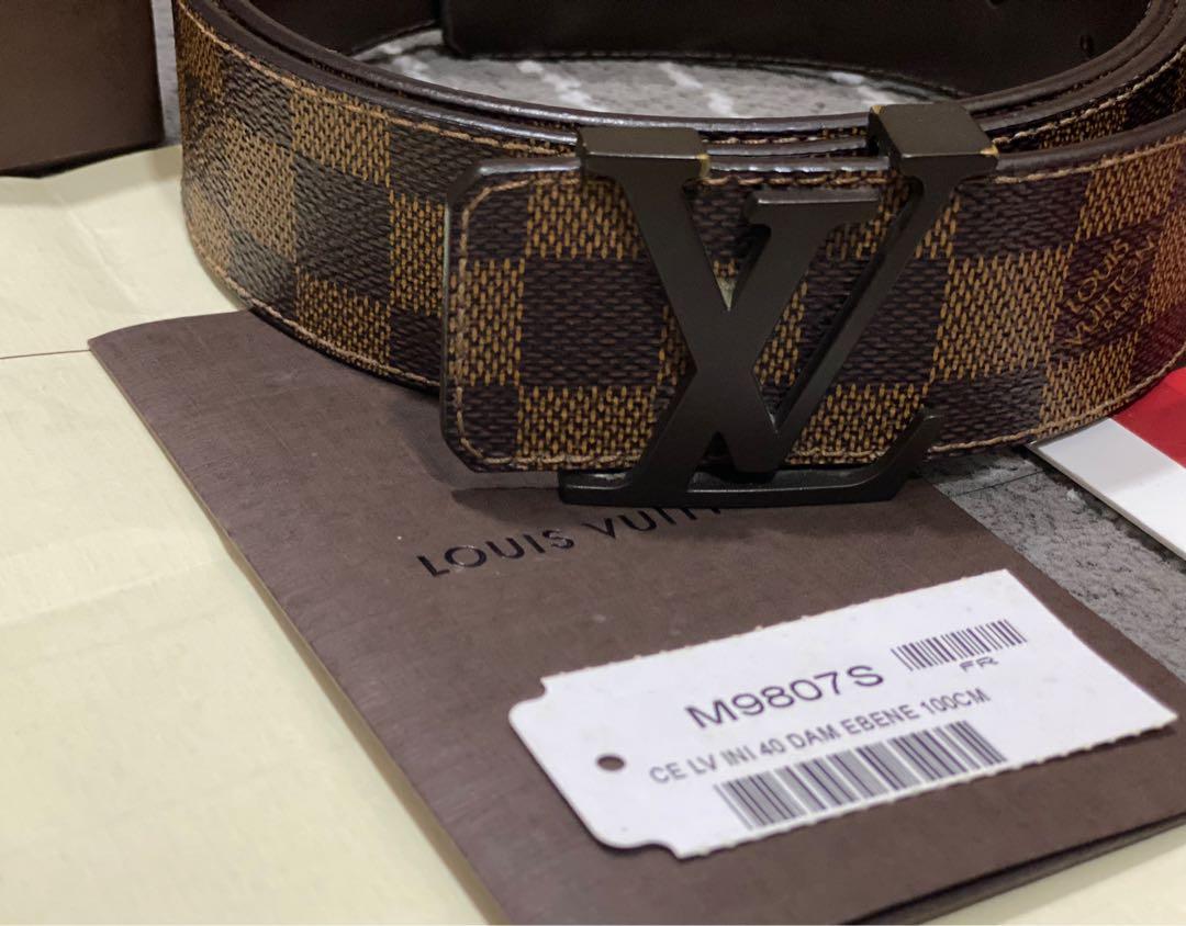 Louis Vuitton, Accessories, Authentic Louis Vuitton Damier Ebene Lv  Initiales Buckle Belt Size 040 M9807