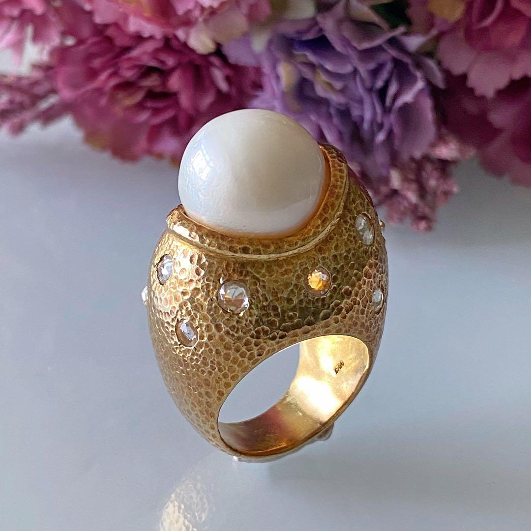 Chunky pearl ring outlet