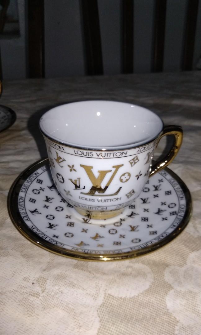 Louis Vuitton Porcelain Espresso Cup & Saucer Set Of Three