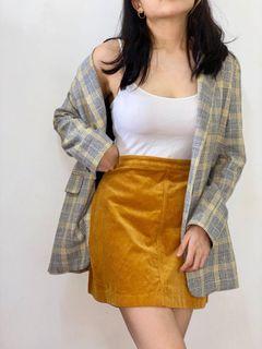 (M) NEW Forever 21 Corduroy A Line Skirt in Gold/Mustard Yellow