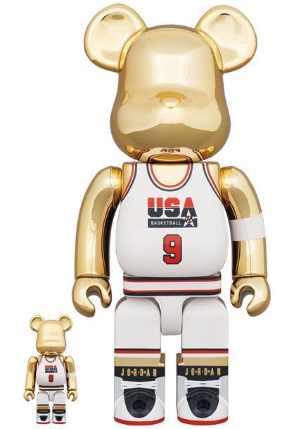 Bearbrick Michael Jordan 1985 Rookie Jersey 1000% Gold Chrome