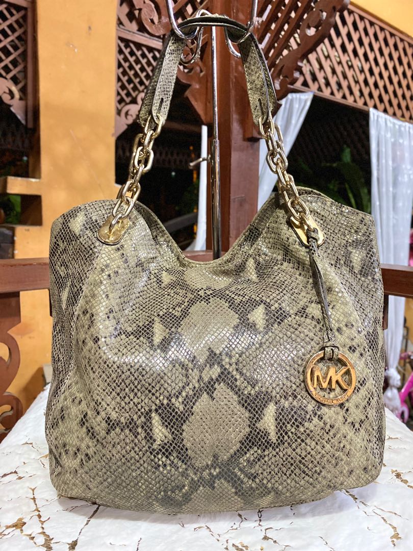 Michael kors new arrivals python tote price