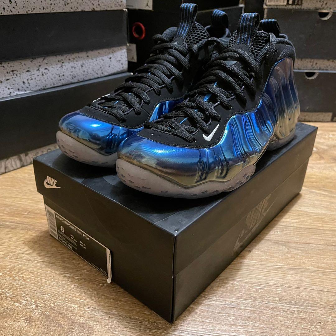 Air foamposite one best sale prm blue mirror