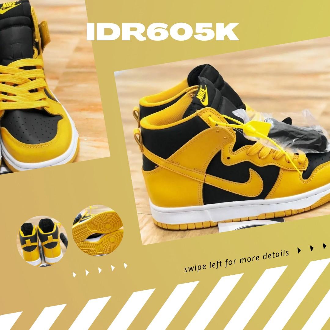 varsity maize dunk high on feet