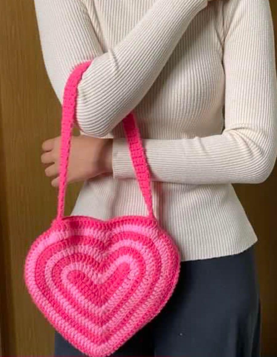 Power Puff Girls Crochet Heart Bag / Purse