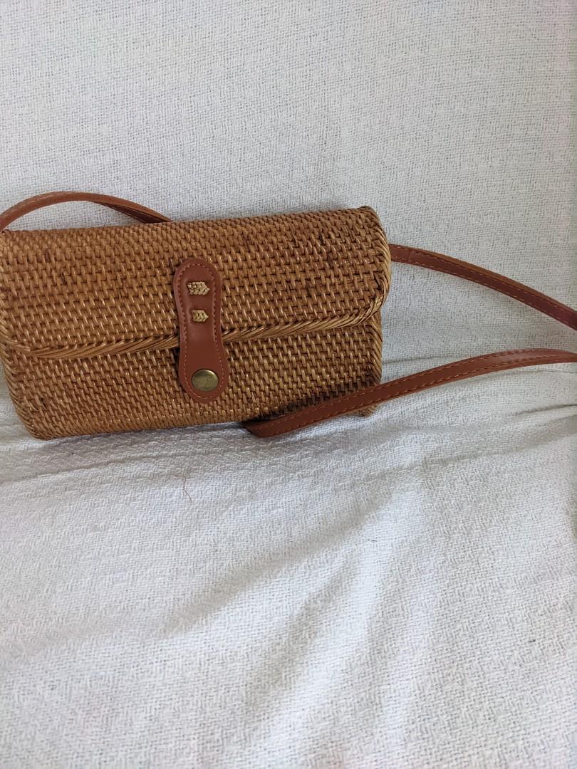 Rectangular rattan cheap bag