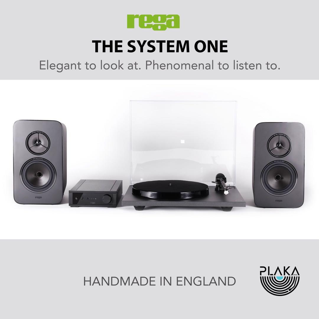 Rega System One - Turntable Amplifier Speakers - Vinyl LP Plaka (Category: Soundbars, Speakers & Amplifiers) located in Manila. Submitted by plaka.mnl (Listing ID 1139121990, Image 1). Description: THE ONLY 'ONE' YOU NEED REGA SYSTEM ONE™ is the perfect all-in-one analogue solution. It is designed to be simple to set up, easy to use and deliver a true analogue experience straight out of the box. The REGA SYSTEM ONE™ consists of the multi-award wi