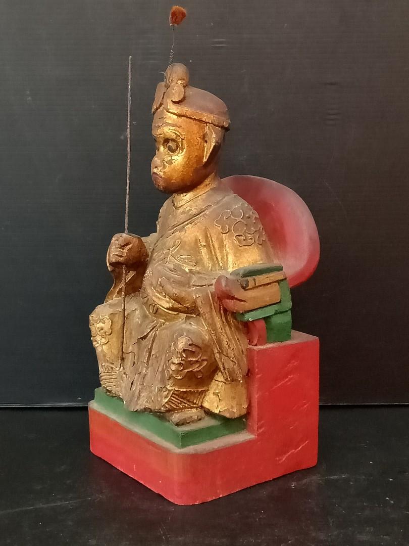 Republic China Wood Carved of the Taurist God Figurine. Monkey