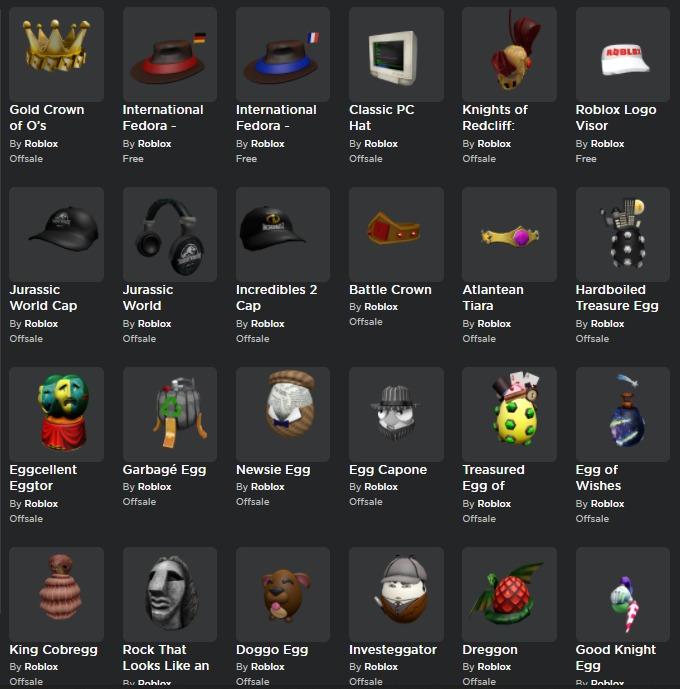 Roblox account with lots of old event items, Video Gaming, Gaming