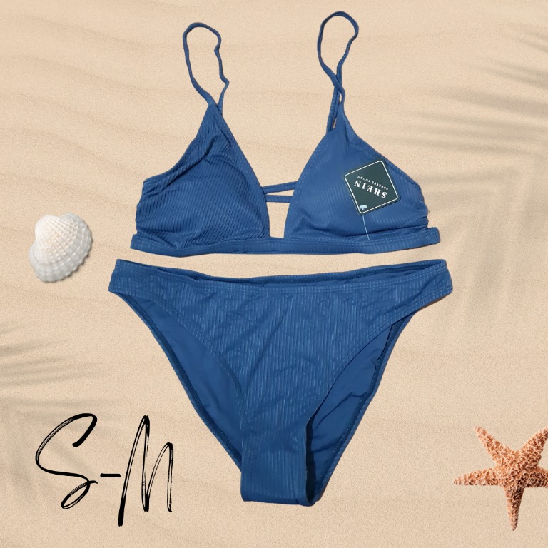 SHEIN Dark Blue Two Piece Swimsuit, Women's Fashion, Swimwear, Bikinis