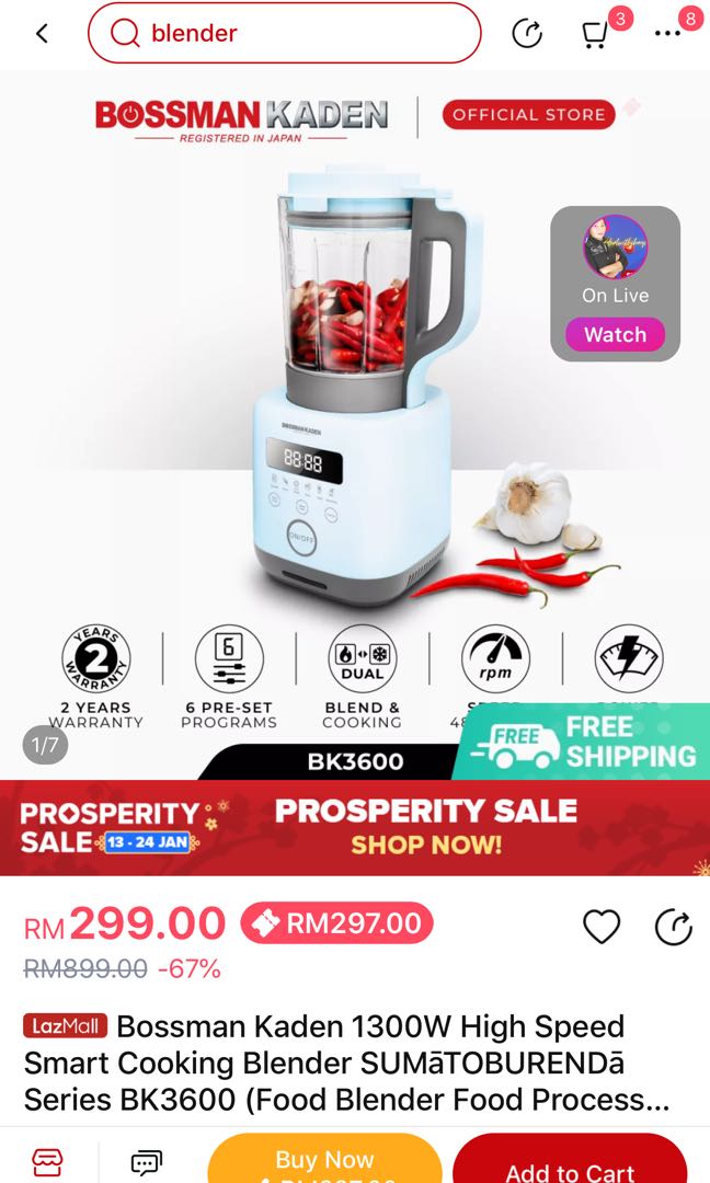 Chili / Soy Cooking Blender, TV & Home Appliances, Kitchen Appliances