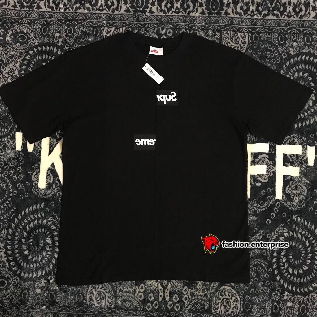 Supreme x CDG FW18 Split Box Logo Tee Black