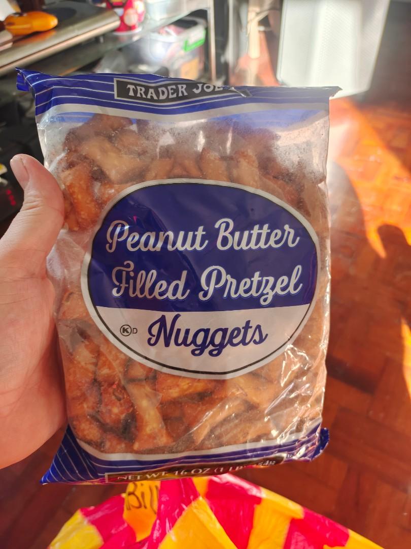 Trader Joes Pritzel stuffed peanut butter (Category: Homemade Bakes) located in Manila. Submitted by ianpalabyab (Listing ID 1139116012, Image 1). Description: expiring May 1. super good pretzels stuffed with peanut butter.