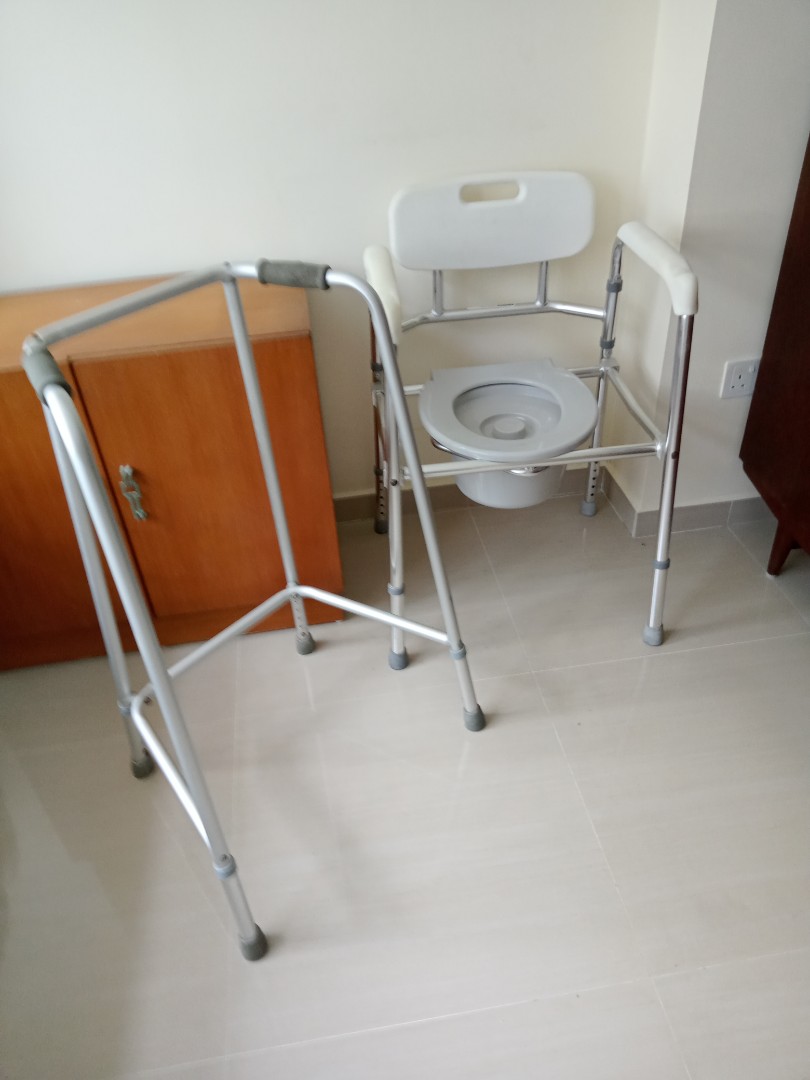 Walking frame & comode, Health & Nutrition, Assistive & Rehabilatory ...