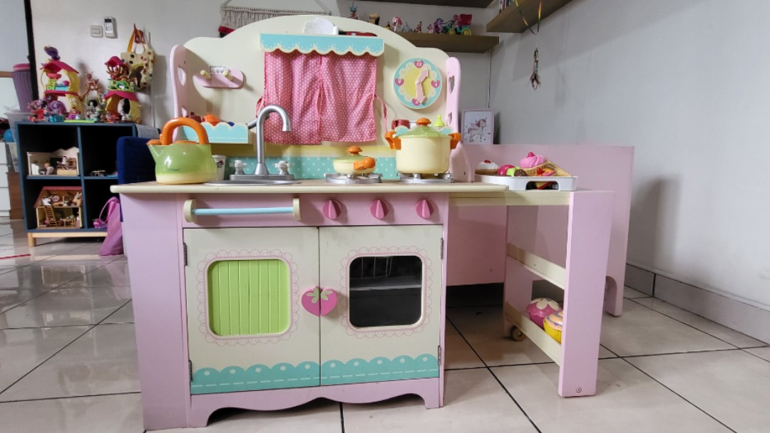 ELC Wooden Cottage Kitchen Pink Mainan Masak Masakan