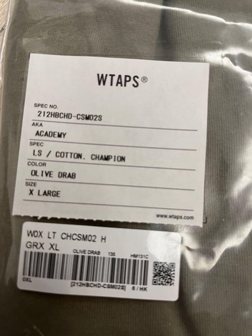 全新Wtaps x champion academy LS cotton Olive Size XL, 男裝, 上身及