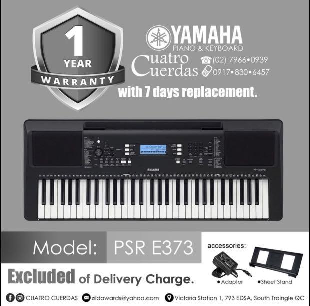 Yamaha PSR E373 onhand (Category: Musical Instruments) located in Quezon City. Submitted by monique_aguilar (Listing ID 1139055250, Image 1). Description: .