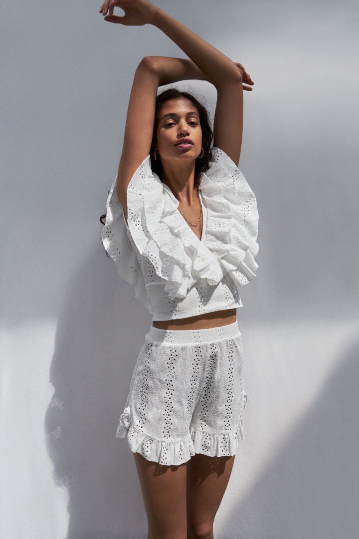 Zara ruffle crop hotsell top