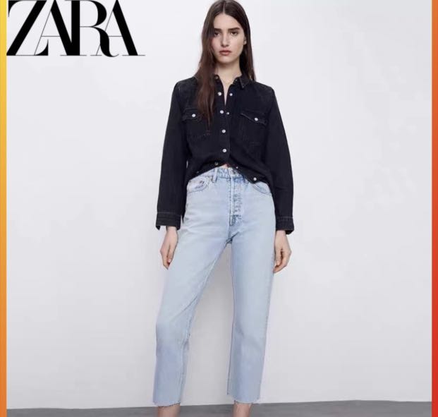 Zara raw clearance hem jeans