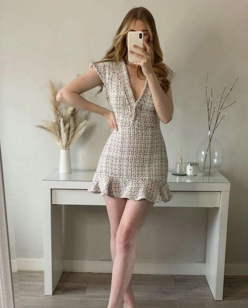 Zara textured top weave dress