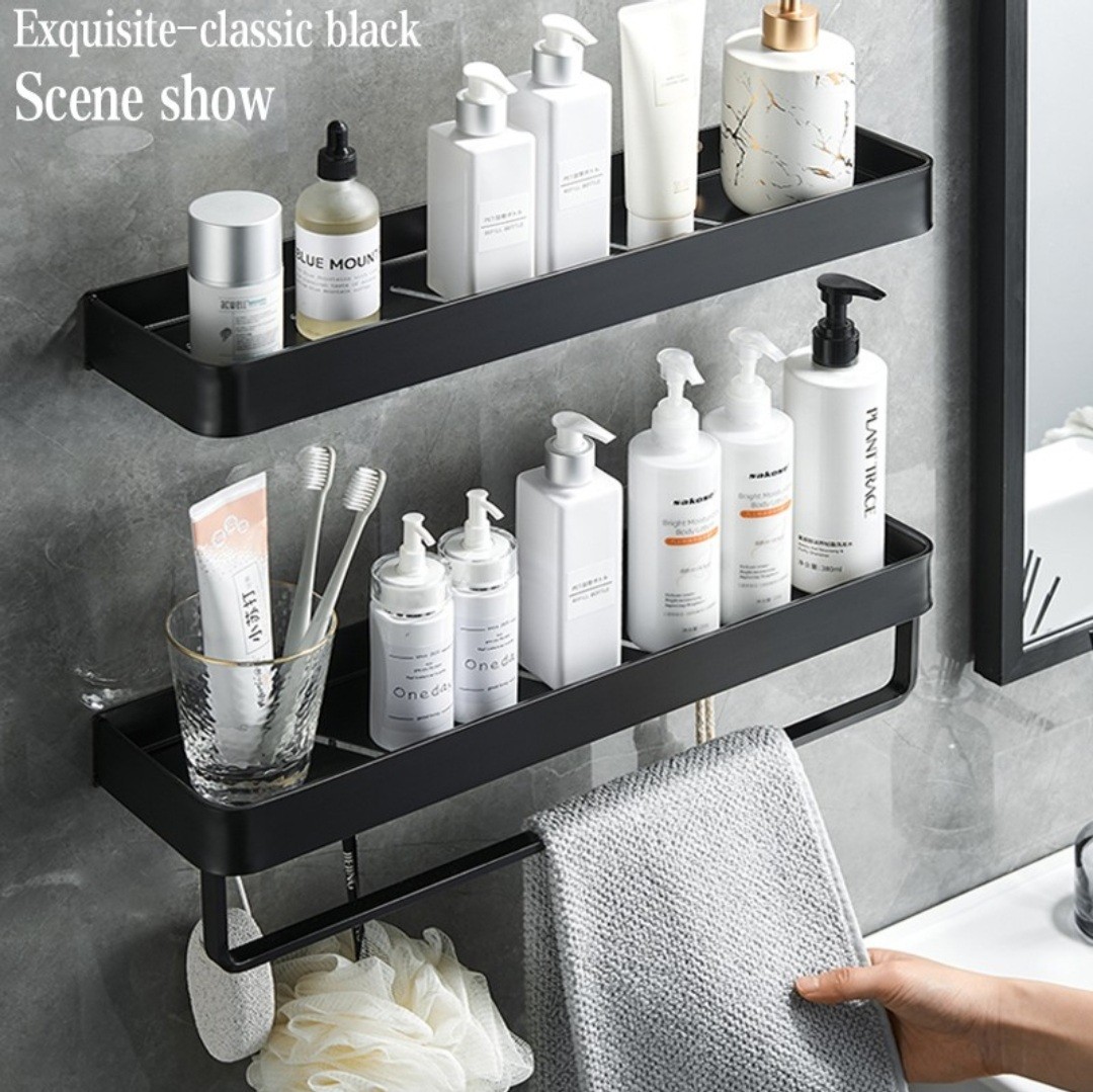 [1 Set] BN Matte Black Storage Rack Organizer, Furniture & Home Living ...