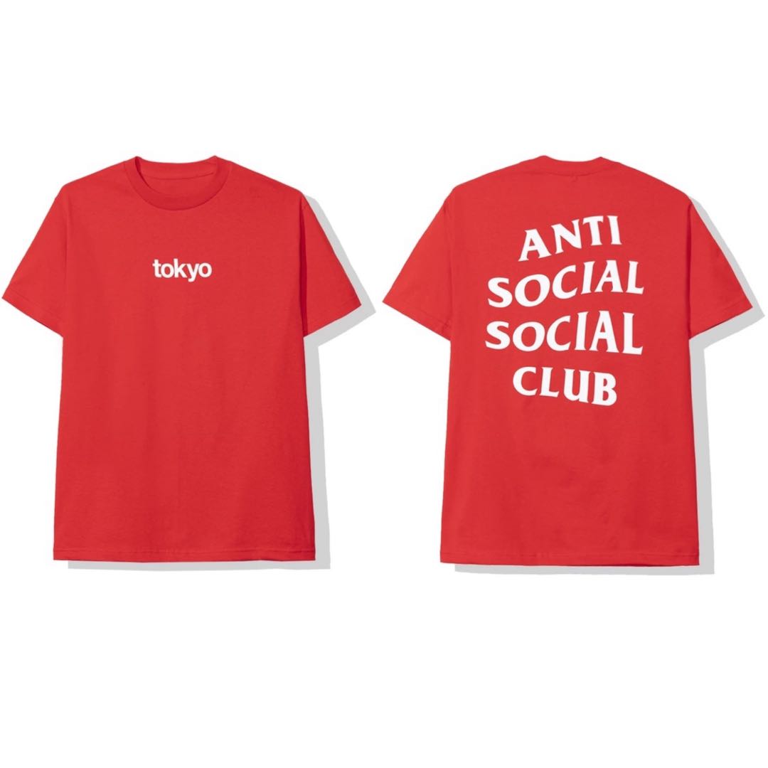 Anti Social Social Club Tokyo Red Tee Men s Fashion Tops Sets