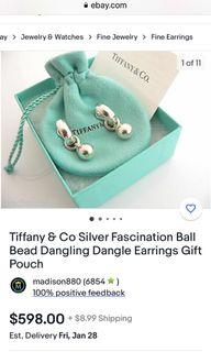 Auth Tiffany and Co ball drop earrings