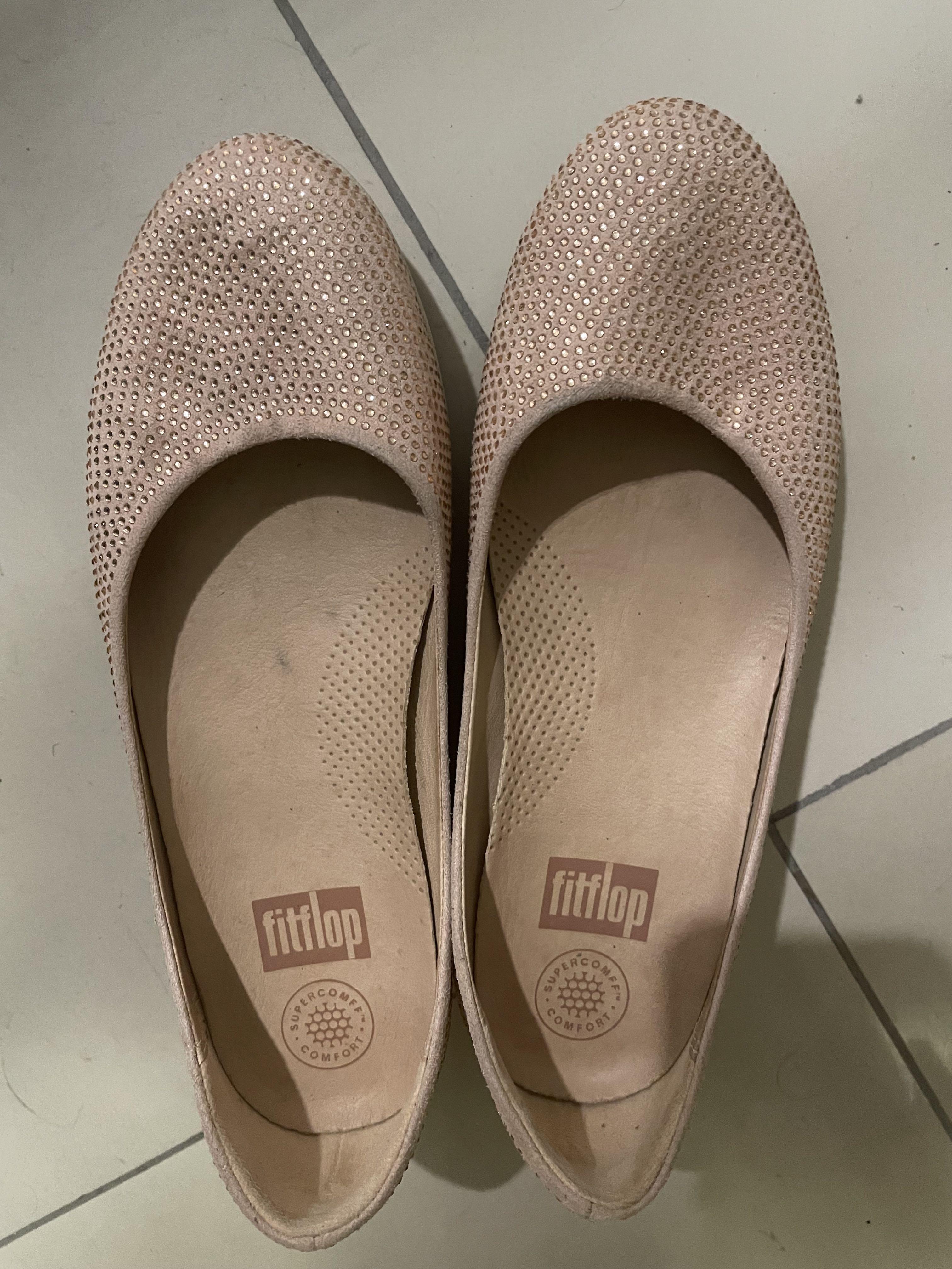 Authentic Fitflop glitter crystal superskate ballerina flats
