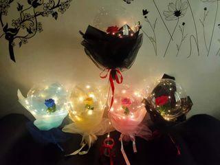Balloon Bouquet Fairy Lights Valentine Gift with FREE card