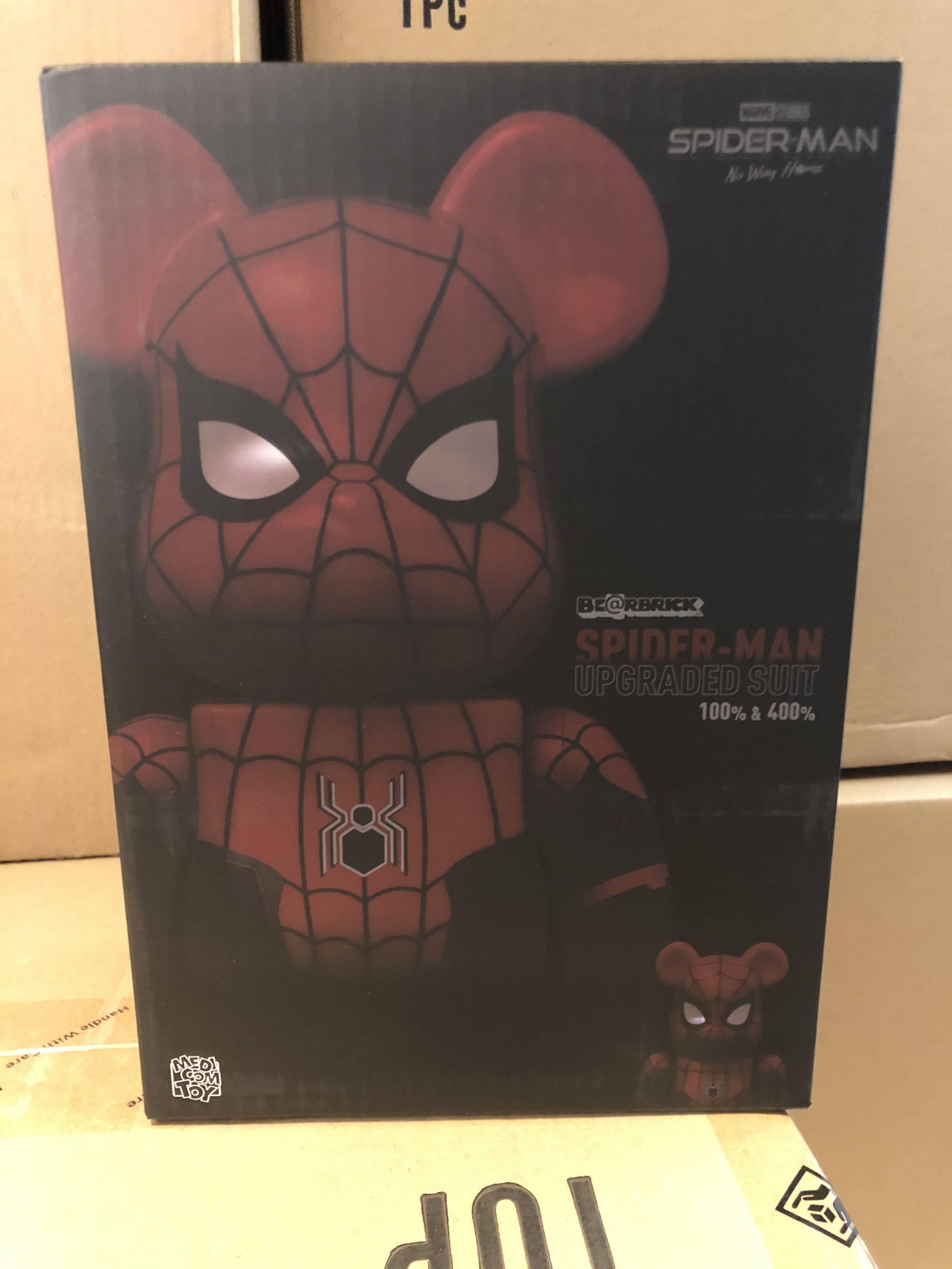現貨)Bearbrick Spider-Man Upgraded Suit 400%+100%, 興趣及遊戲