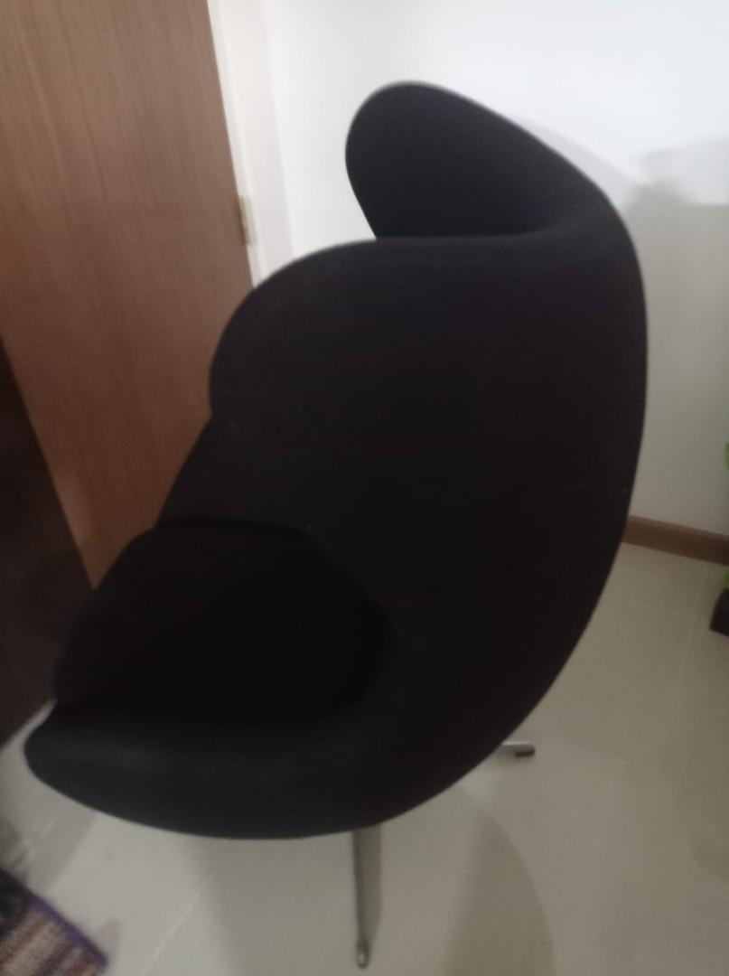 Black Egg chair, Furniture & Home Living, Furniture, Chairs on Carousell