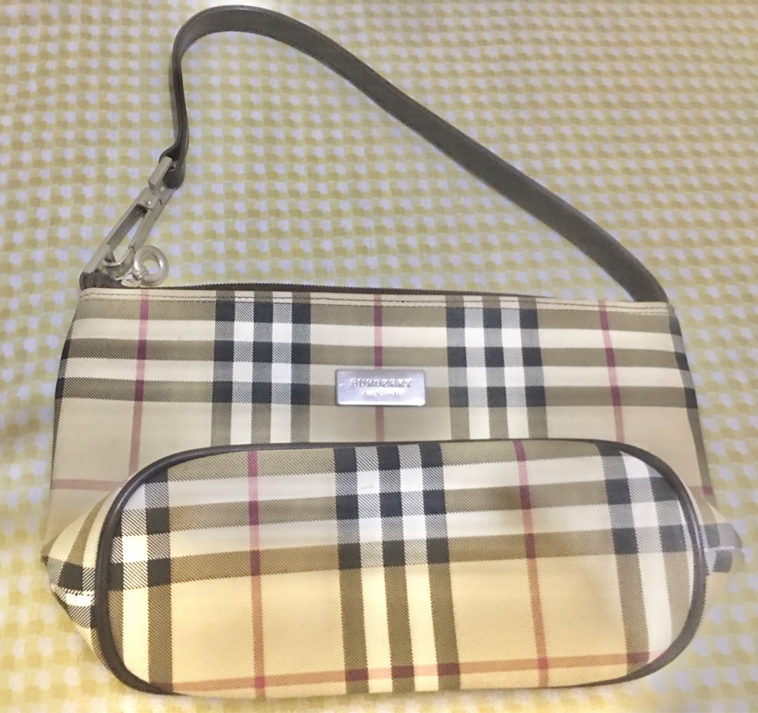 burberry london pink plaid purse