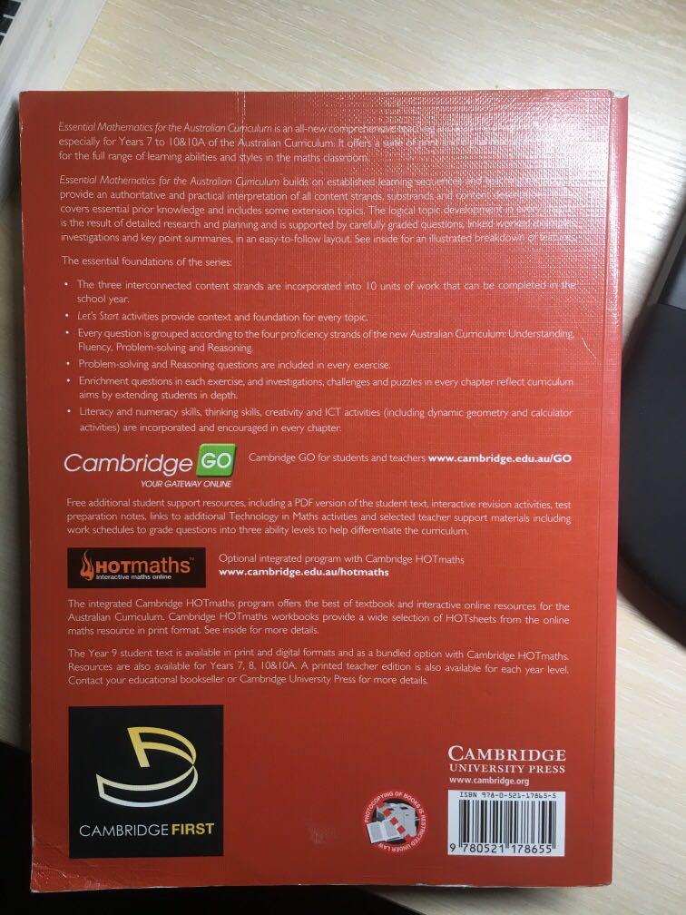 Cambridge Essential Mathematics For The Australian Curriculum Year 9