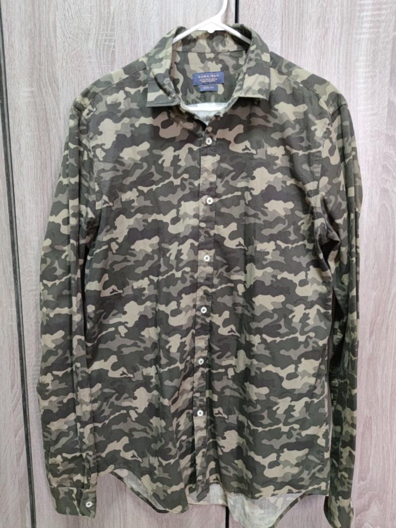 Camouflage Slim Fit Shirt by Zara Man 
