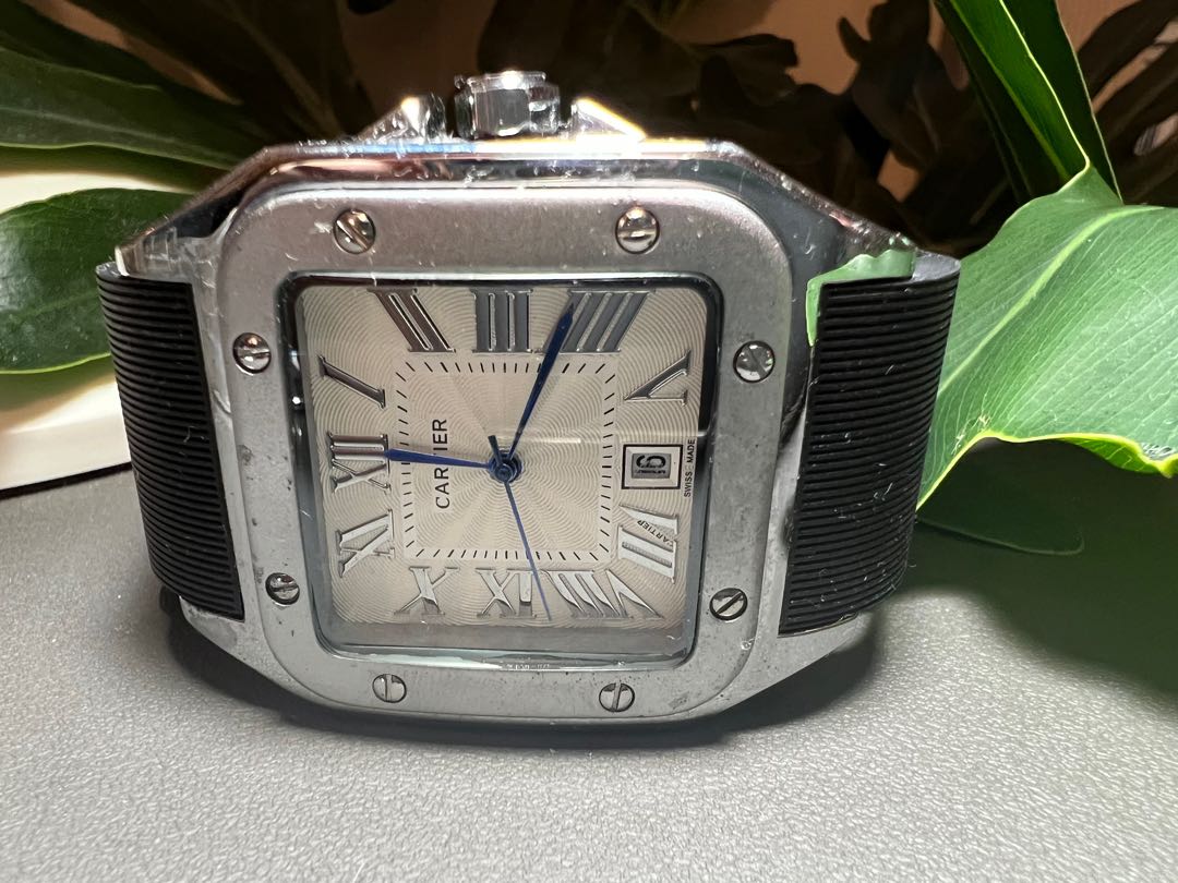 Cartier watch rubber best sale band